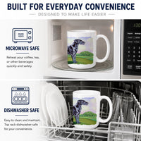 Great Dane Ceramic Coffee Mug 15 oz Decorative Large C Handle Mug Cup for Tea, Cocoa Hot Chocolate