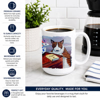 Bull Terrier Ceramic Coffee Mug 15 oz Decorative Large C Handle Mug Cup for Tea, Cocoa Hot Chocolate