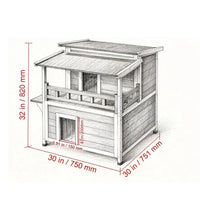 Wooden Cat House with Easy to Clean and Waterproof Protection for Outdoor