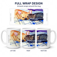 Cat Ceramic Coffee Mug 15 oz Decorative Large C Handle Mug Cup for Tea, Cocoa Hot Chocolate