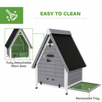 Chicken Coop for 2 Chickens, Outdoor Wooden Chicken House with Removable Nesting Box & Roosting Bar, Tray, Ramp