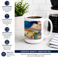 Norwich Ceramic Coffee Mug 15 oz Decorative Large C Handle Mug Cup for Tea, Cocoa Hot Chocolate