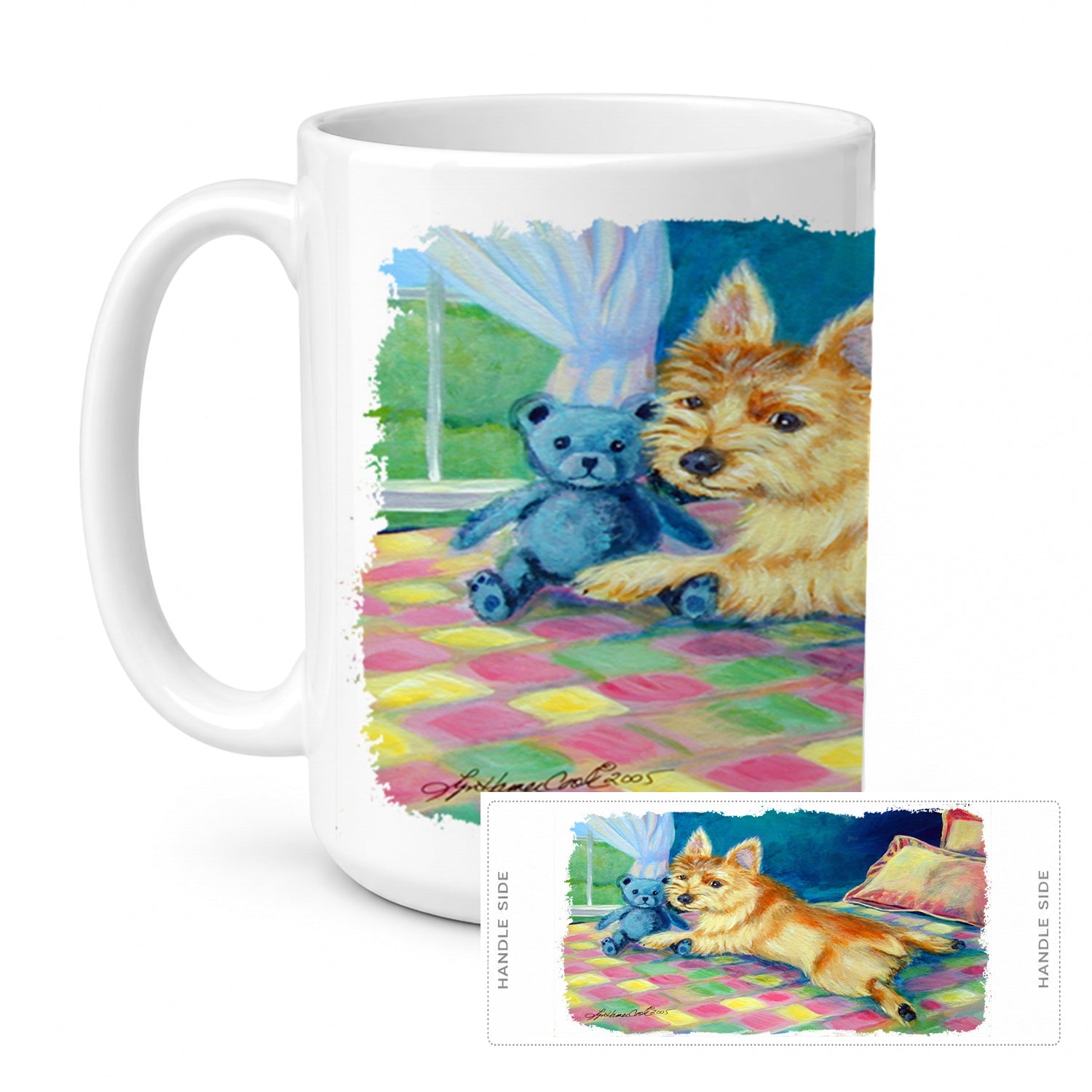 Norwich Ceramic Coffee Mug 15 oz Decorative Large C Handle Mug Cup for Tea, Cocoa Hot Chocolate