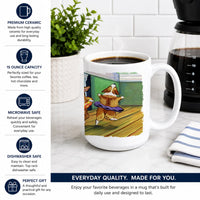 Little Ballerina Corgi Ceramic Coffee Mug 15 oz Decorative Large C Handle Mug Cup for Tea, Cocoa Hot Chocolate