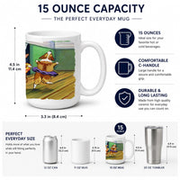 Little Ballerina Corgi Ceramic Coffee Mug 15 oz Decorative Large C Handle Mug Cup for Tea, Cocoa Hot Chocolate