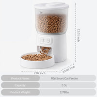 Waithem Wi-Fi Automatic Cat Feeder, Timed Dry Food Dispenser, App-Programmable Portion Control, Up To 10 Meals Per Day, 