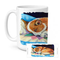 Corgi Ceramic Coffee Mug 15 oz Decorative Large C Handle Mug Cup for Tea, Cocoa Hot Chocolate