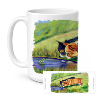 Corgi Ceramic Coffee Mug 15 oz Decorative Large C Handle Mug Cup for Tea, Cocoa Hot Chocolate