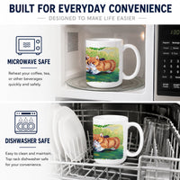 Corgi Ceramic Coffee Mug 15 oz Decorative Large C Handle Mug Cup for Tea, Cocoa Hot Chocolate