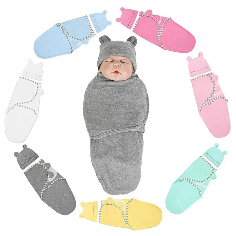 Muslin Swaddle Newborn Organic Cotton Blanket Extract Envelope Baby Sleeping Things Bedding for Boys Girls with a Hat Blanket Bag - BIG FRENCHIES