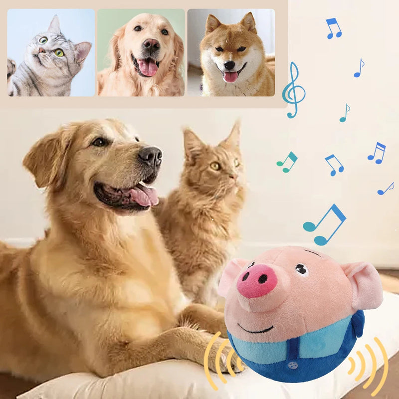 Electronic Pet Dog Toy Music Vibration Bouncing Ball Bite Puppy Ball Active Moving Pet Plush Sing Dog Chewing Squeaker Dog Toy-Pet Toys-BIG FRENCHIES-V.I.P Digital Presence