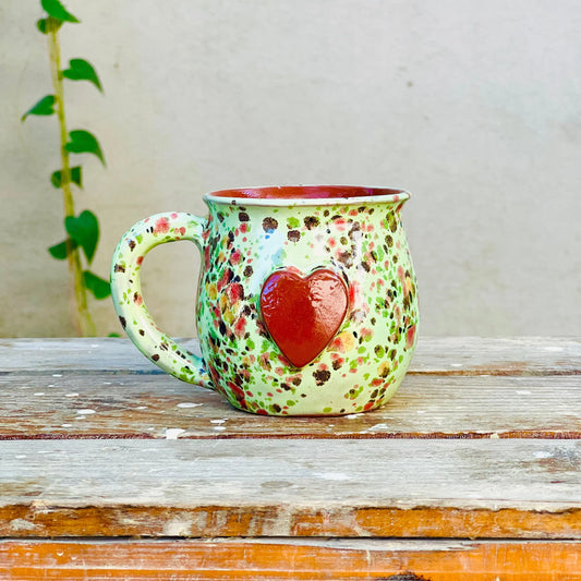 Calliope Heart Mug - Green Garden - BIG FRENCHIES