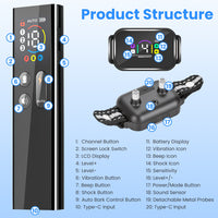 1Pc 2 In 1 Dog Shock And Bark Collar Dog Training Collar With Remote Rechargeable IP68 Waterproof With 3 Channels For Me