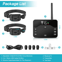 2 In 1 Wireless Electric Dog Fence Waterproof Pet Shock Boundary Containment System Electric Training Collar With 2 Rece