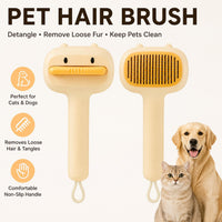 Cute Cartoon Bear Self-Cleaning Pet Brush Universal Deshedding Comb For Cats And Dogs Removes Loose Fur & Detangles Comf