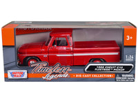 1966 Chevrolet C10 Fleetside Pickup Truck Red 1/24 Diecast Model Car by Motormax