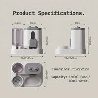 4 Colors Gravity Pet Feeder Water Dispenser Cute Cat Shaped Automatic Food Water Bowl Large Capacity Detachable Stable A
