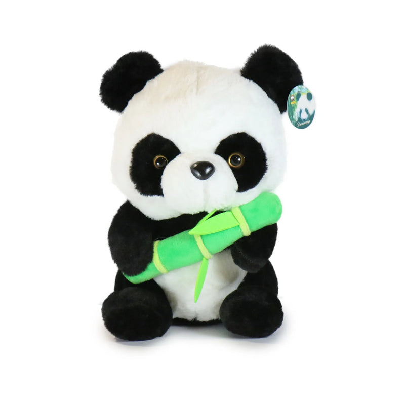 10-Inch Black and White Boo Panda with Bamboo Stick - BIG FRENCHIES