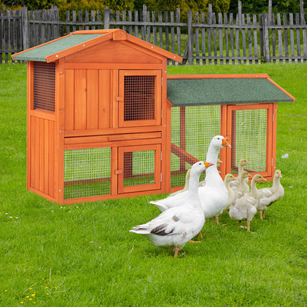 61inch Wooden Chicken Coop Hen House Rabbit Wood Hutch Poultry Cage Habitat