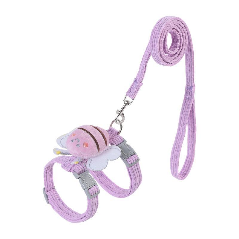 Small Cat Harness Wing Shaped Decorative Walking Vest Traction Rope Set