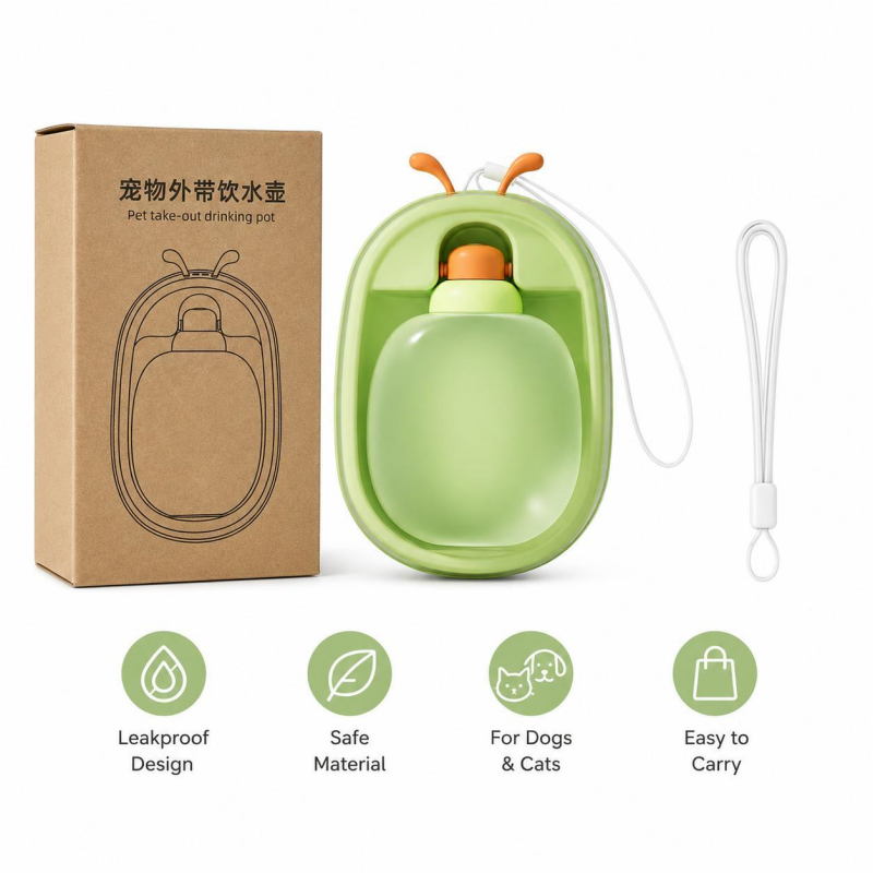 Portable Pet Water Bottle With Cute Antlers Food Grade, BPA Free, Leak Proof Travel Cup For Dogs, Durable, Easy-to-Clean