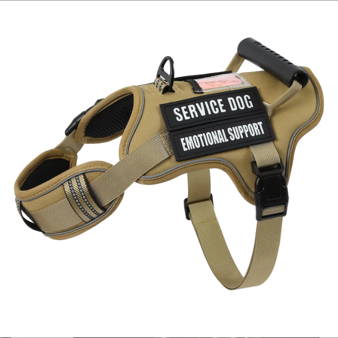 USLOCAL Tactical Service Dog Harness With Control Handle No Pulling Adjustable Reflective Pet Vest Harness Easy Walking 