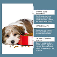 Dog Mineral Supplement Tablets, 80 Chewable Minerals Tablets For Pica, Appetite & Bone Health Support, Non-GMO Human Gra