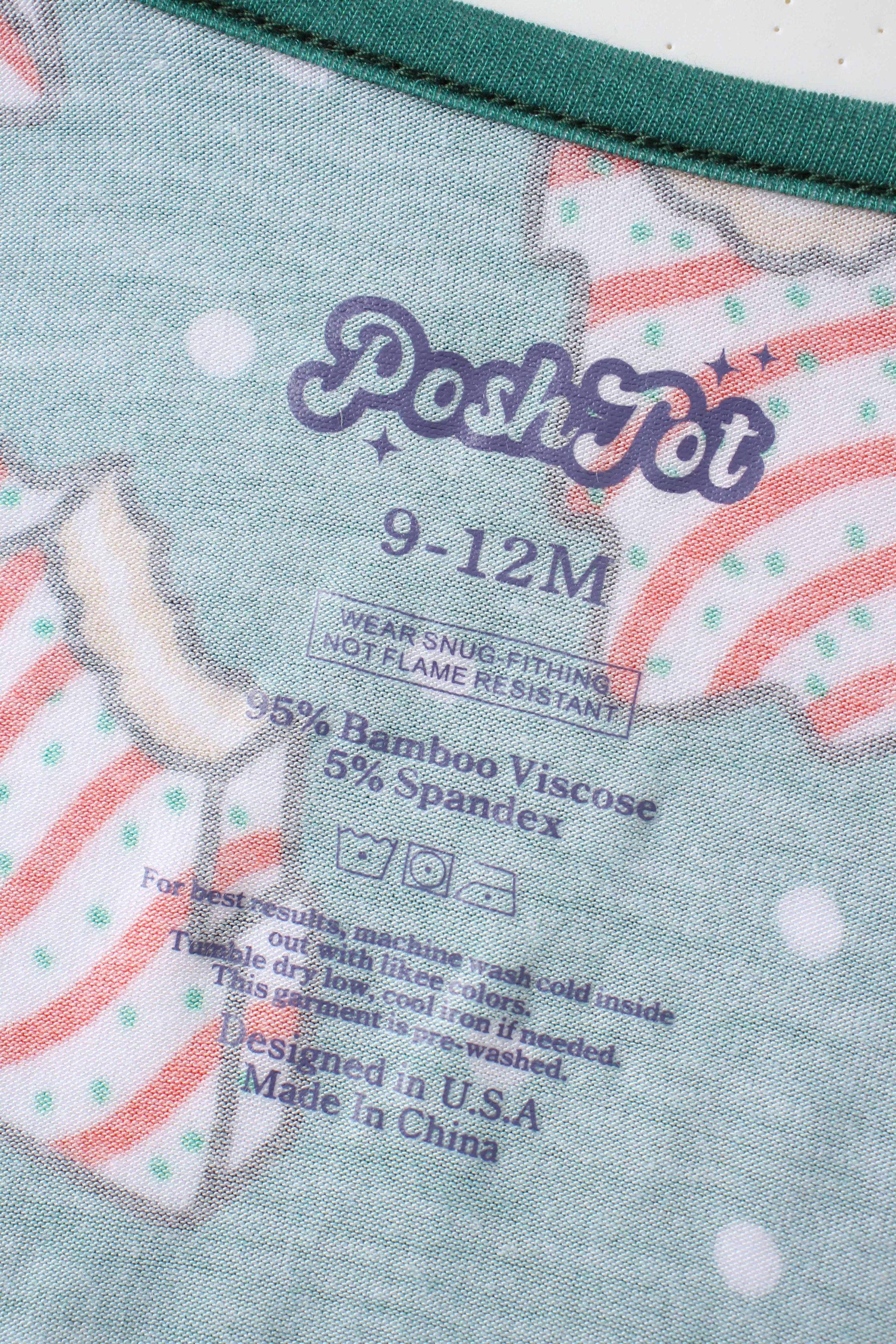 PoshTOT Sanrio Hello Kitty Green Bamboo Baby Convertible Zippy Romper