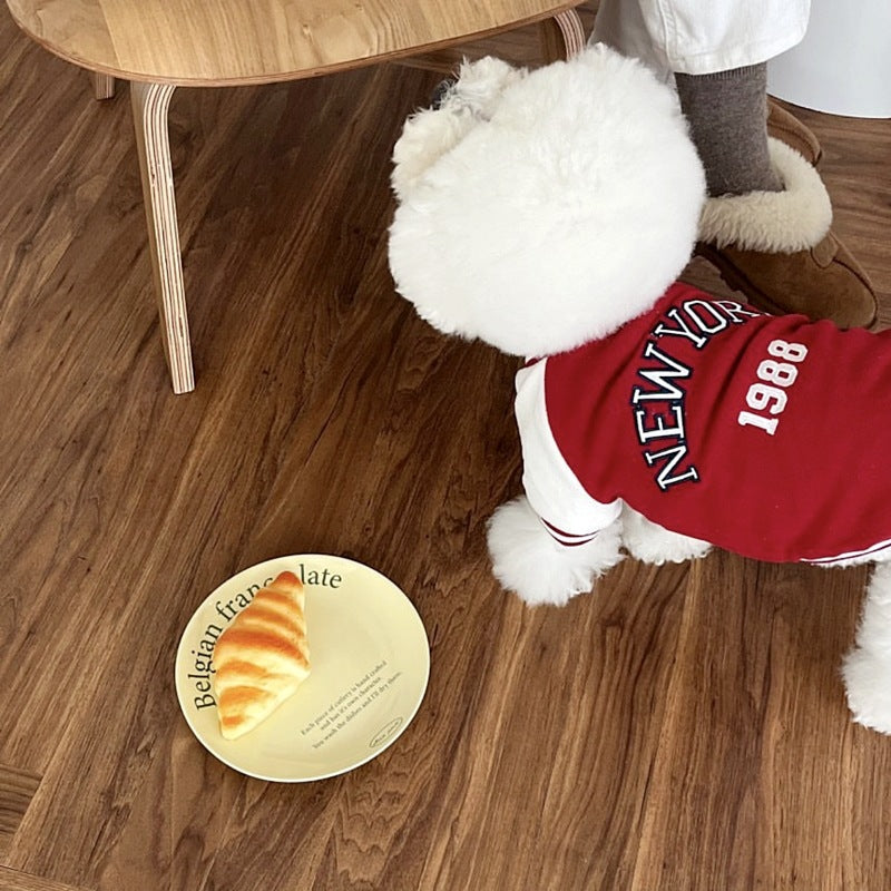 Simple Printed Autumn Pet Baseball Uniform