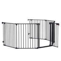 150 Adjustable Safety Gate 6 Panels Play Yard Metal Doorways Fireplace Fence Christmas Tree Fence Gate For House Stairs 