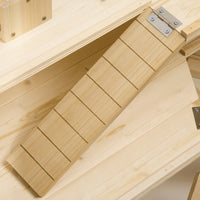 Wooden Large Hamster Cage Small Animal Exercise Play House 3 Tier With Tray, Seesaws, Water Bottle, Activity Center, Nat