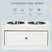 Large Elevated Dog Bowls with Storage Drawer Containing 11L Capacity, Raised Dog Bowl Stand Pet Food Bowl Dog Feeding St