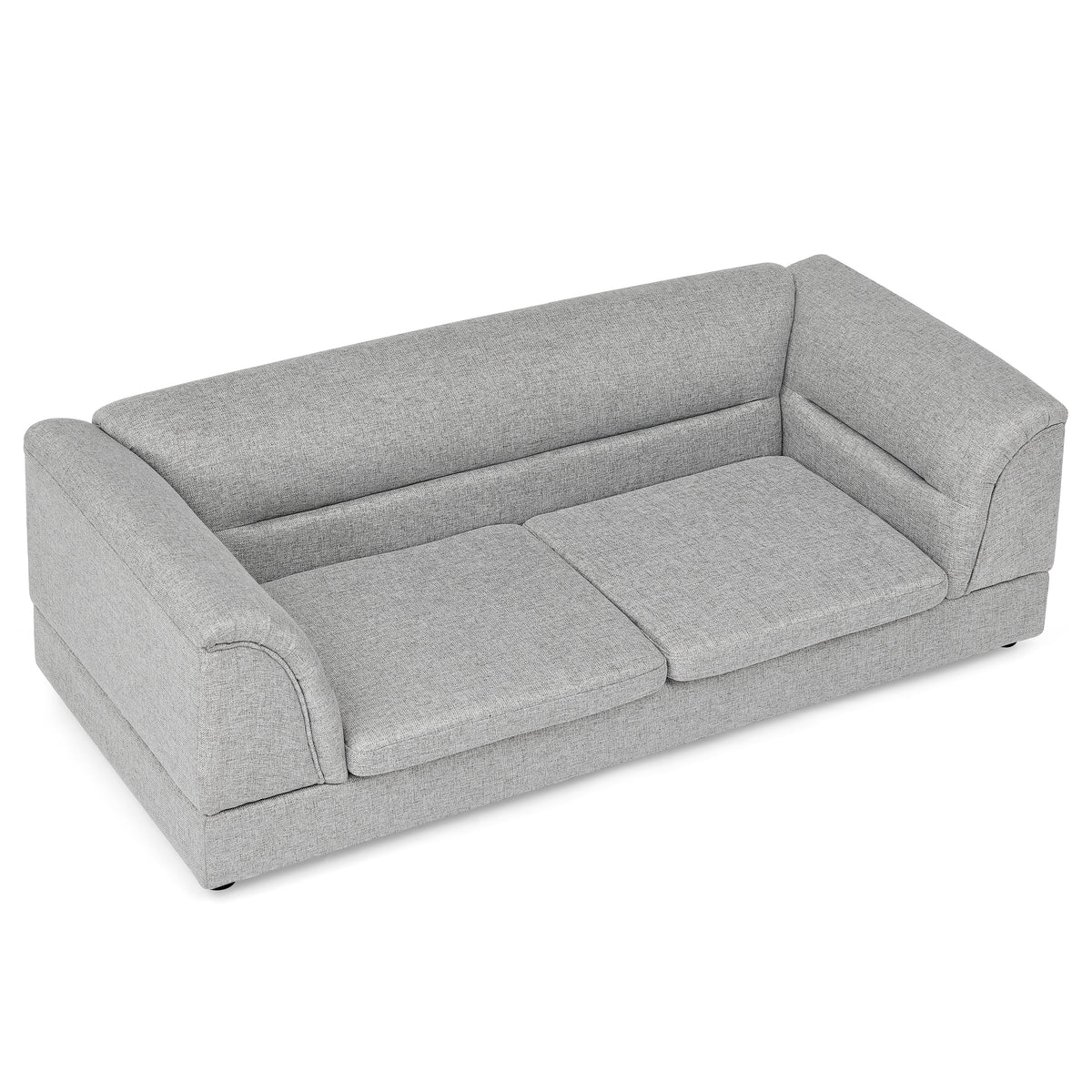 Oversized Pet Sofa, Curved Armrest Rectangular Dog Sofa, Linen Fabric Comfort Pet Couch for Large & Oversized Dogs-LIGHT