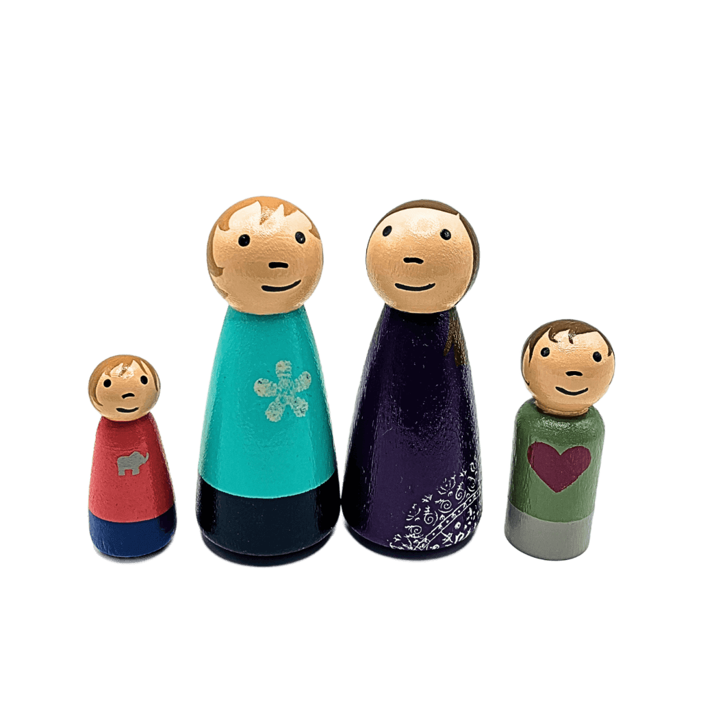 LGBTQ+ Family Wooden Doll Set - Two Moms