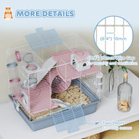 Hamster Cage, 3-Tier Small Animal Cage with Exercise Wheel, Food Bowl, Water Bottle, House, Tunnels, Ramps