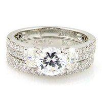 Natural 1.05ct Engagement Ring Set 18KT White Gold