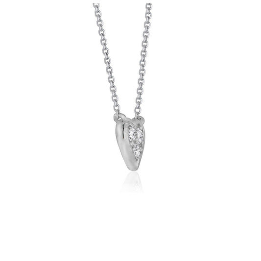 Diamond Heart Design Pendant in 14k White Gold