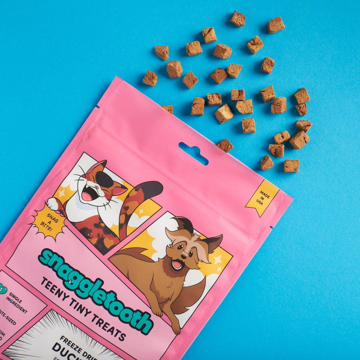 Snaggletooth Pets Freeze Dried Duck Liver Teeny Tiny Treats for Dogs & Cats, 2.6 oz, Pack of 12