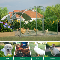 Large Chicken Coop Metal Chicken Track With Waterproof And UV Cover, Dome Shape Walk-In Fence Chicken Coop For Outdoor A