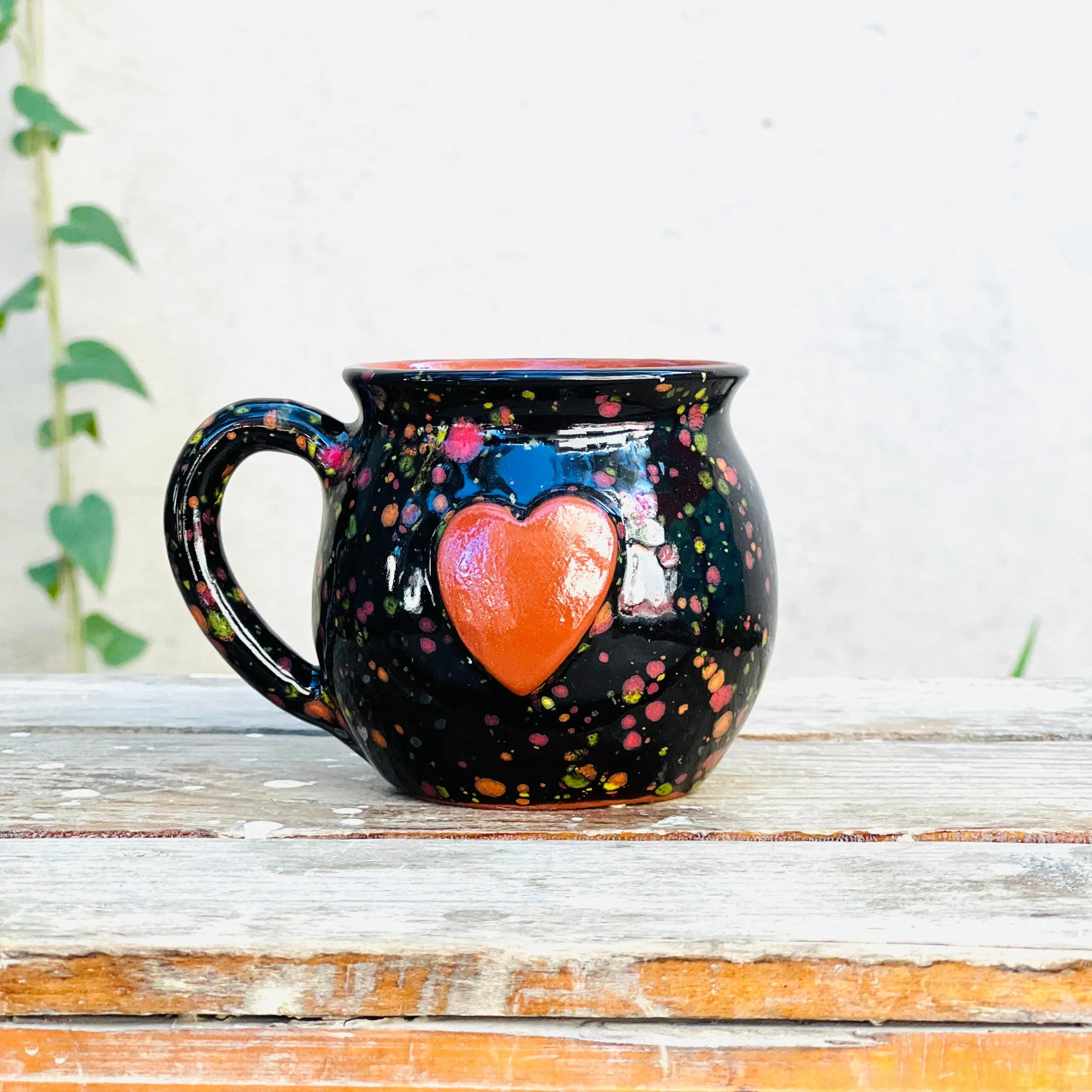 Calliope Heart Mug - Black Explosion - BIG FRENCHIES