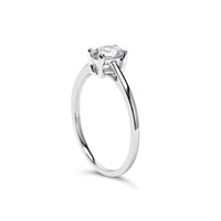14K White Gold 1/2 Cttw Oval Lab Grown Diamond 4 Prong Solitaire Engagement Ring (F-G Color, VS2-SI1 Clarity) - Size 7