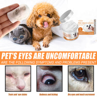 Pet Tear Stain Wipes For Dogs & Cats, Natural Aloe & Chamomile Extract Gentle Eye Cleaning Wipes, Hypoallergenic Non-Irr
