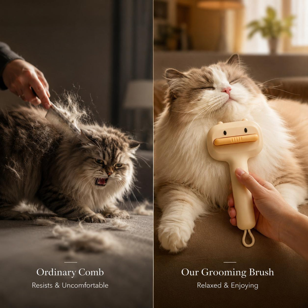 Cute Cartoon Bear Self-Cleaning Pet Brush Universal Deshedding Comb For Cats And Dogs Removes Loose Fur & Detangles Comf