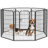 8 Panel Pet Playpen Play Yard Fence Home DIY Heavy-Duty Metal Foldable Indoor Outdoor 39"H