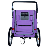 2-in-1 Bike Trailer & Push Cart for Pets - Detachable Bike Hitch & Push Handle Included - Quick Release Wheel, Internal 