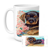 Dachshund Ceramic Coffee Mug 15 oz Decorative Large C Handle Mug Cup for Tea, Cocoa Hot Chocolate