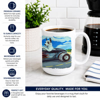 Great Dane Ceramic Coffee Mug 15 oz Decorative Large C Handle Mug Cup for Tea, Cocoa Hot Chocolate