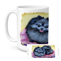 Pomeranian Ceramic Coffee Mug 15 oz Decorative Large C Handle Mug Cup for Tea, Cocoa Hot Chocolate