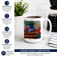 Chinese Crested  Ceramic Coffee Mug 15 oz Decorative Large C Handle Mug Cup for Tea, Cocoa Hot Chocolate