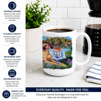 Angels with Great Dane Ceramic Coffee Mug 15 oz Decorative Large C Handle Mug Cup for Tea, Cocoa Hot Chocolate